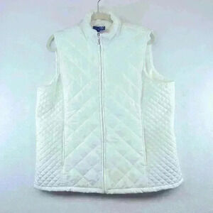 Jane Ashley White Zip-Up Vest Women’s Size  1X